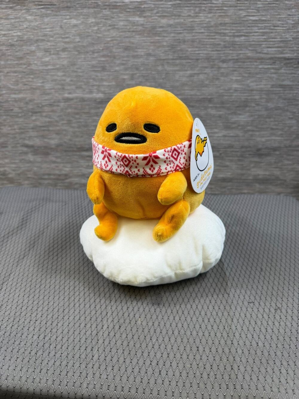 Sanrio Gudetama Holiday Scarf 8” Soft Plush Stuffed Toy NEW